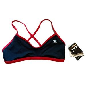 TYR Women's Black and Red Bikini Top XL